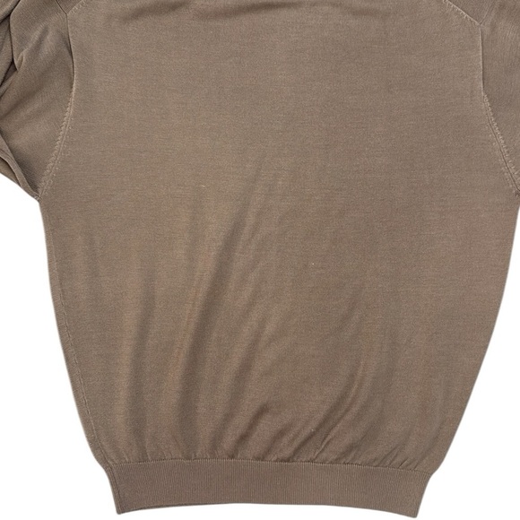 Pronto Uomo Silk/Cotton Sweater Taupe Long Sleeve Lightweight Mock Neck Medium - Picture 6 of 10